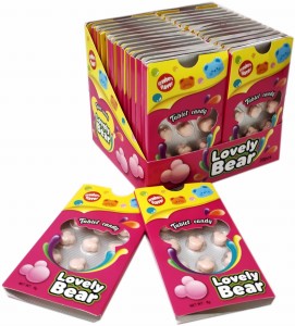 LOVELY  BEAR Sugar Free TRUSKAWKA Drażetki Cukierki Pudrowe 30szt x 8g