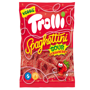 Żelki Trolli Spagetti Kwaśne Truskawka 100 g 