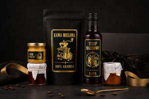 Zestaw Prezentowy Kawa Mielona Syrop Miód Konfitury