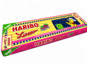 Haribo Lasso Żelki Mega Kable Himbeere Malina 50szt  