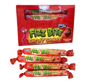 Fizz Bite Chewy Candy Strawberry Truskawka Gumy Rozpuszczalne 30szt x 14g 