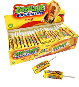 Zazuage Super Tattoo Mango Lizaki z Tatuażem 50szt 