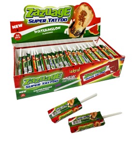 Zazuage Super Tattoo Watermelon Lizaki z Tatuażem Arbuz 50szt  
