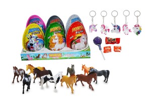 XXXL Horse Plastic Eggs Jajka z Zabawką Niespodzianki Konie 6szt x 20g