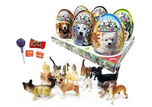 Petshow Plastic Eggs Jajka z Zabawką Niespodzianki Psy Koty 6szt x 25g 