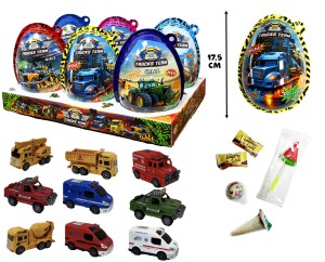 Trucks Team Plastic Egg Jajka z Zabawką Samochody Specjalistyczne 6szt x 20g 