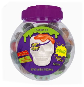 Spooky Skulls Soft Gummy CZASZKI Piankowe Żelki z Nadzieniem Kwaśne 50szt x 18g